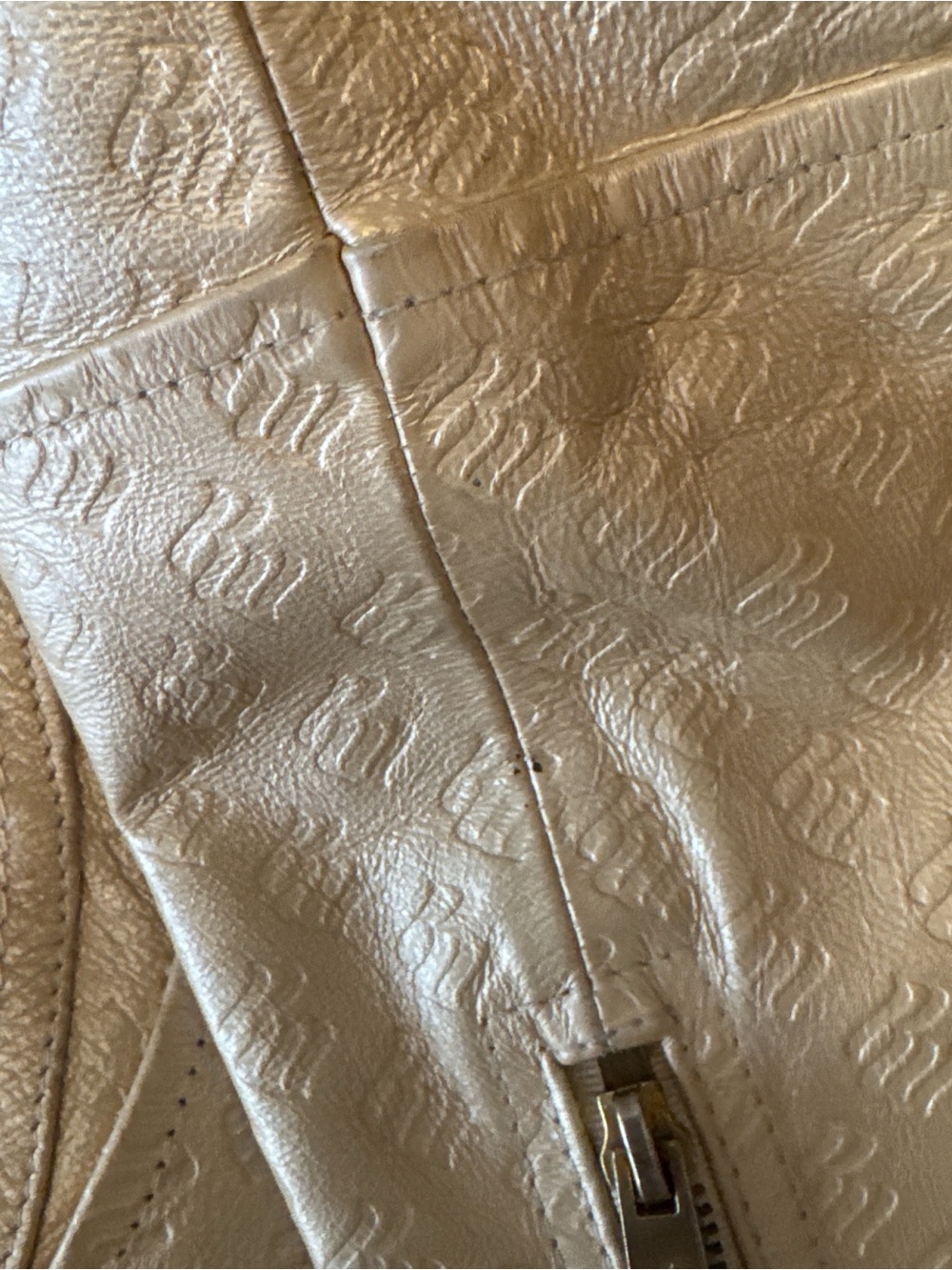 Rocawear Shimmery Gold Vintage Leather Jacket - Picture 8 of 16